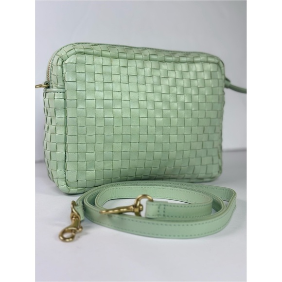 Clare V. Handbags - ⛱️🔥Clare V. - Mint Green Woven Leather Midi Sac Crossbody - OS